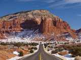 Route 24 in Winter  Capitol Reef National Park  Torrey  Utah  USA