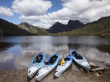 Kayaks  Cradle Mountain and Dove Lake  Lake St Clair National Park  Western Tasmania  Australia