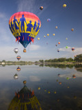 Hot Air Balloons Reflected in Prospect Lake  Colorado Springs  Colorado  USA