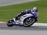 Motorcycle in Motion  Ama Superbike Race  Mid Ohio Raceway  Ohio  USA
