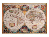 Antique Map  Geographica  Ca 1630