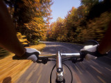Detail of Cyclist View while Riding on the Roads