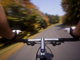 Detail of Cyclist View while Riding on the Roads