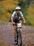 Young Female Mountain Biker Competing in a Race 1993 NY State Championships