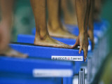 Detail of Female Swimmers at the Start of a Race