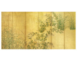 Japanese Autumn Grasses  Six-Fold Screen  Early Edo Period