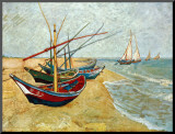 Fishing Boats on the Beach at Saints-Maries  c1888