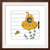 Green Fish with Submarine