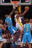 New Orleans Hornets v Los Angeles Lakers - Game One  Los Angeles  CA - April 17: Kobe Bryant and Em
