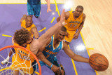 New Orleans Hornets v Los Angeles Lakers - Game Two  Los Angeles  CA - April 20: Chris Paul and Pau
