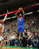 New York Knicks v Boston Celtics - Game One  Boston  MA - April 17: Shawne Williams and Ray Allen