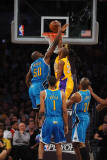 New Orleans Hornets v Los Angeles Lakers - Game Five  Los Angeles  CA - April 26: Kobe Bryant and E