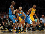 New Orleans Hornets v Los Angeles Lakers - Game Five  Los Angeles  CA - April 26: Chris Paul  Emeka