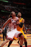 Indiana Pacers v Chicago Bulls - Game Five  Chicago  IL- April 26: Joakim Noah and Danny Granger
