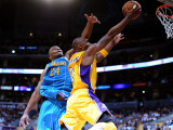 New Orleans Hornets v Los Angeles Lakers - Game Five  Los Angeles  CA - April 26: Kobe Bryant and C