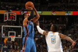 Oklahoma City Thunder v Denver Nuggets - Game Four  Denver  CO - April 25: Russell Westbrook and J