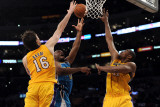 New Orleans Hornets v Los Angeles Lakers - Game Five  Los Angeles  CA - April 26: Carl Landry  Pau 