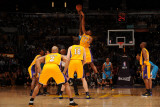 New Orleans Hornets v Los Angeles Lakers - Game Five  Los Angeles  CA - April 26: Emeka Okafor and 