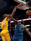 New Orleans Hornets v Los Angeles Lakers - Game Five  Los Angeles  CA - April 26: Kobe Bryant and E