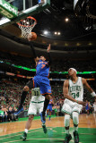 New York Knicks v Boston Celtics - Game One  Boston  MA - April 17: Carmelo Anthony and Paul Pierce