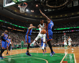 New York Knicks v Boston Celtics - Game Two  Boston  MA - April 19: Rajon Rondo  Amar'e Stoudemire 
