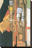 Glasses  Newspaper  and Bottle of Wine