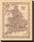 County Map of England and Wales  c1867
