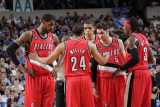 Portland Trail Blazers v Dallas Mavericks-GameTwo Dallas TX-April 19:Andre Miller  LaMarcus Aldridg