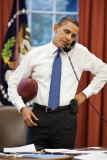 President Obama on the phone with House Speaker John Boehner:Oval Office  April 8  2011