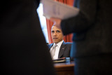 President Obama meets advisors prior to call with President Ali Bongo Ondimba  April 4  2011
