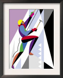 An Ice Climber Scaling an Incline