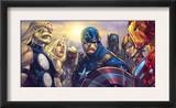 Ultimates 3 5 Cover: Captain America  Hawkeye  Black Panther  Iron Man  Wasp  Thor and Sif