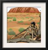 An Australian Aborigine Playing a Didgeridoo