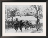 US Army Infantry Troops Marching Northwest of Verdun  France  in World War I  1918