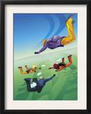 Four Skydivers in Mid-Air