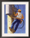 A Man Repairing a Transformer
