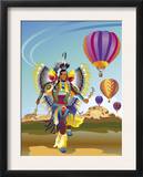 American Indian Dancer and Hot Air Balloons  Grouped Elements