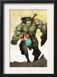 Incredible Hulk 601 Cover: Banner  Bruce and Skaar Stretching