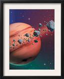 Texture  Asteroids and a Planet
