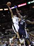 Memphis Grizzlies v San Antionio Spurs - Game Five  San Antonio  TX - APRIL 27: George Hill and Zac