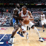 Orlando Magic v Atlanta Hawks - Game Six  Atlanta  GA - APRIL 28: Al Horford and Brandon Bass