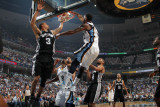San Antonio Spurs v Memphis Grizzlies - Game Four  Memphis  TN - APRIL 25: OJ Mayo and George Hil
