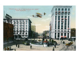 Montgomery  Alabama - Airplane Flying over Court Square  Commerce St