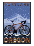 Mountain Bike in Snow - Portland  Oregon
