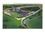 Akron  Ohio - Goodyear Navy Corsair Fighter over Stadium