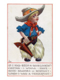 Comic Cartoon - Cowboy Says if He Was Good-Lookin  He Would Be a Benedict