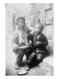 Two Neapolitan Children Slurp Down Spaghetti