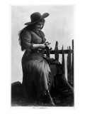 Cowgirl Portrait - Miss F G Kimberley Cutting an Apple