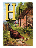 H For the Hen  of Her Chicks So Fond