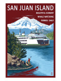 San Juan Island - Boy Waving at Ferry